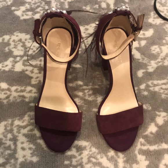 Nine West Plum Strap Heels w/ Fun Embellishments - Picture 3 of 7